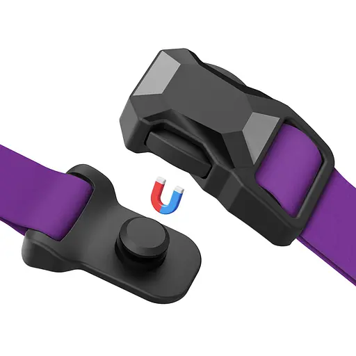 Нашийник для собак водостійкий Waudog Magnet з QR-паспортом магнітна пряжка-фастекс L Ш 25 мм Д 34-49 см фіолетовий - фото 2