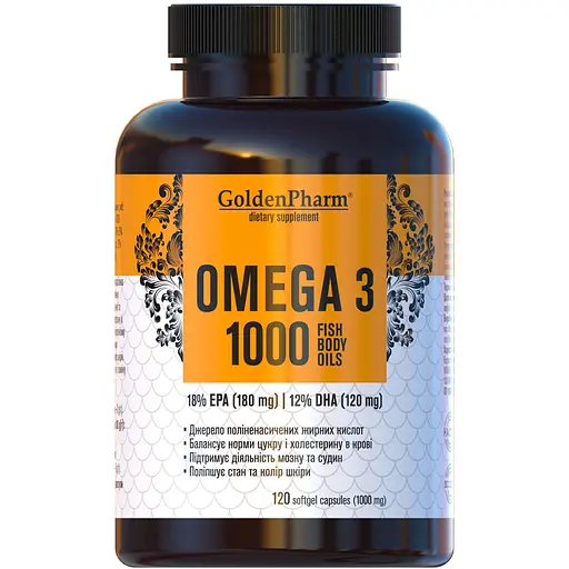 омега-3 Golden Pharm 120 капсул + омега 3 для детей Golden Pharm веганский мармелад 60 шт. - фото 2