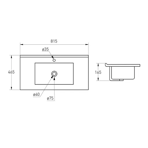 Тумба з умивальником підвісна Volle Nemo 80 см 15-17-80N Білий - фото 3