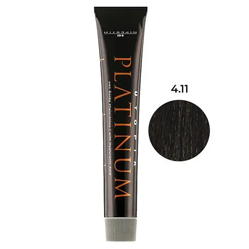 Професійна стійка крем-фарба для волосся Hipertin Platinum 4.11 попелясто-каштановий інтенсивний 60 мл - фото 1