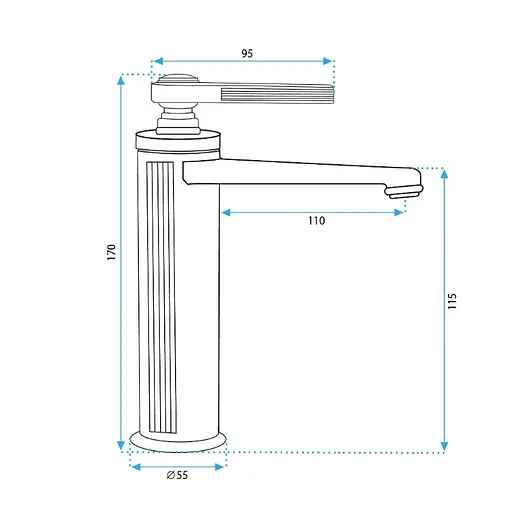 Змішувач для умивальника Rea Monaco gold низький REA-B2501 Золотий - фото 2