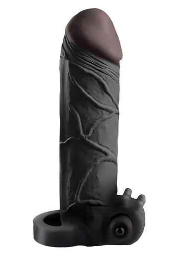 Насадка на пенис Pipedream Vibrating Real Feel 2 Extension 16.5 см чёрный - фото 2
