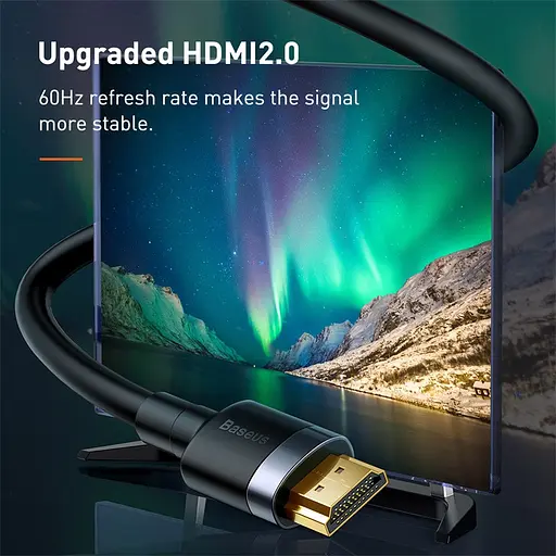 Кабель Baseus 4khdmi Male To 4khdmi Male Cafule 3 м HDMI2.0 (CADKLF-G01) - фото 3