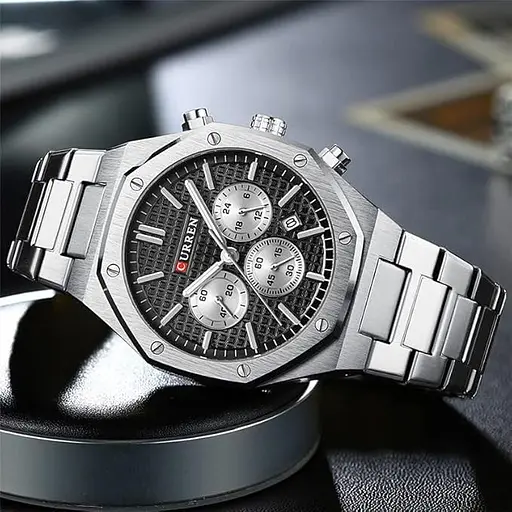 Годинник наручний Curren 8440 Silver Black Silver (18693) - фото 3