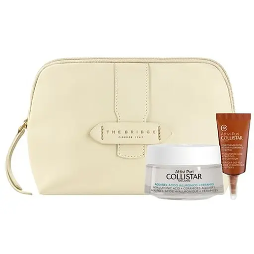 Набір для жінок Collistar Attivi Puri: Крем-аквагель для обличчя 50 мл + Концентрат для контуру очей 5 мл + Косметичка - фото 2
