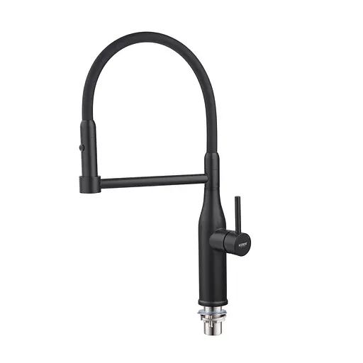Змішувач для кухні Koer KI-70005-05 із чорним силіконовим виливом KR5005 Чорний матовий - фото 5