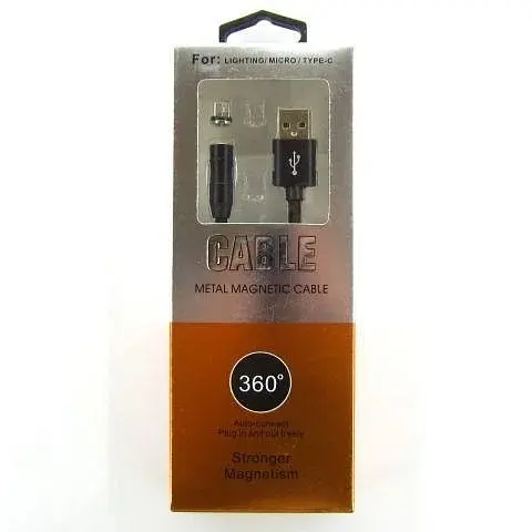 Кабель магнітний X-Cable Magnetic-360 For Lightning чорний - фото 2