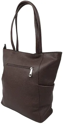 Женская кожаная сумка на двух ручках Borsacomoda темно-коричневая sum0028739 - фото 5
