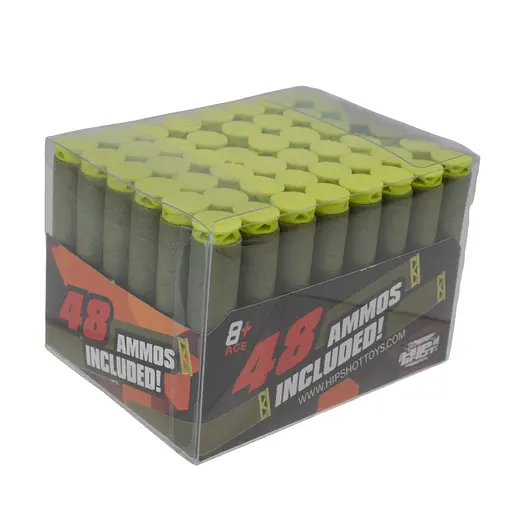 Игрушечные поролоновые снаряды FJ8031 48 шт Зеленого цвета, в коробке 10,5*7,8*7см (6990410411517) - фото 1