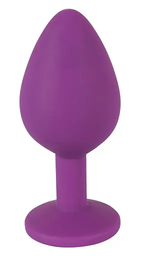 Анальна пробка з кристалом Colorful Joy Jewel Medium 8 см (фіолетовий) - фото 2
