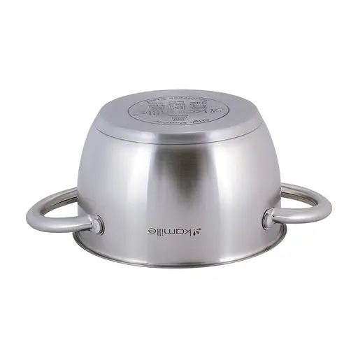 Кастрюля 1.5 л из нержавеющей стали с крышкой и полыми ручками для индукции и газа KM-4900, Kamille Серый 87478 - фото 5