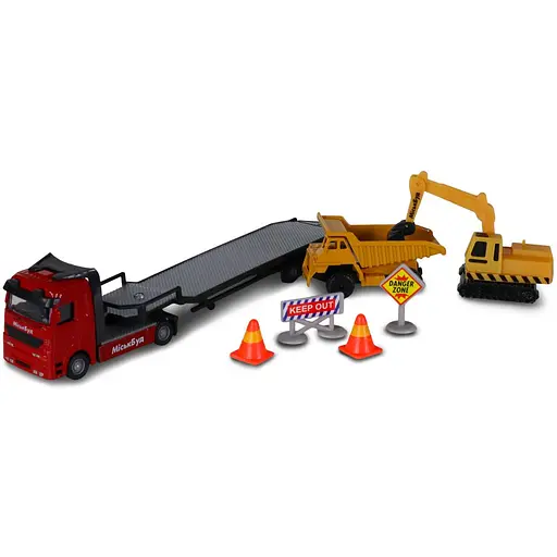 Ігровий набір TechnoDrive Автоперевізник: автоперевізник, самоскид, екскаватор, аксесуари (541757.270) - фото 3