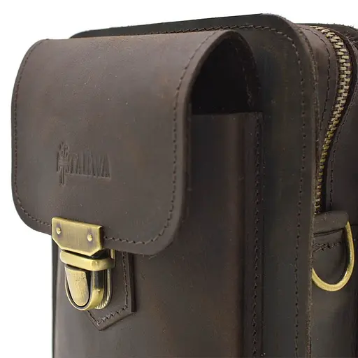 Чоловіча шкіряна сумка на пояс TARWA 20х13.5х5 см sum0025939 - фото 15