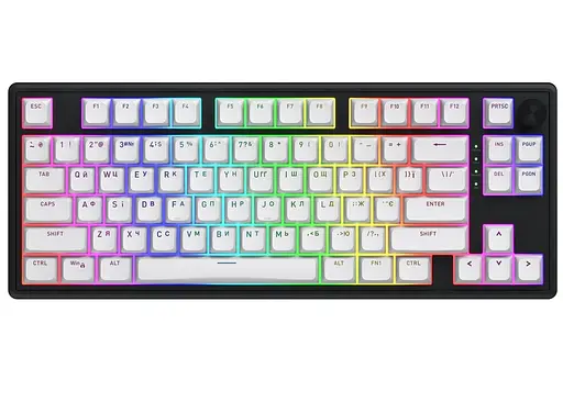 Клавіатура ігрова механічна HATOR HTK-3180-UA Wireless Skyfall 80 Black-White - фото 1