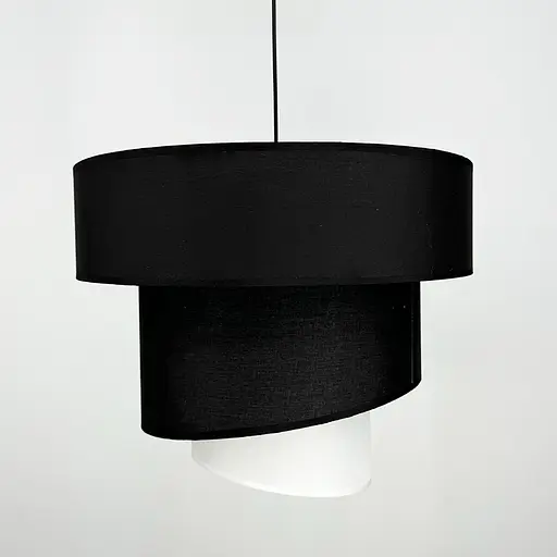 Дизайнерская люстра IONOS 2 с текстильным абажуром Line.F MJ 159-500 BK+BK+WT - фото 3