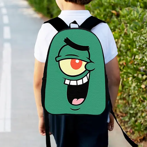 Рюкзак детский Губка Боб Шелдон Планктон 34х27см, городской ранец для мальчика (00511)