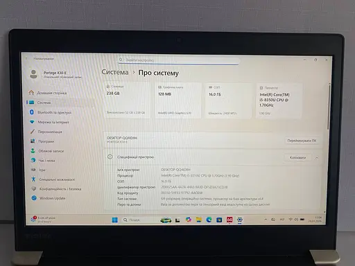 Ноутбук Toshiba PORTEGE X30-E 13.3" (i5-8350U / 16GB / SSD 256GB / 1920x1080 IPS) #2 Refurbished - фото 5