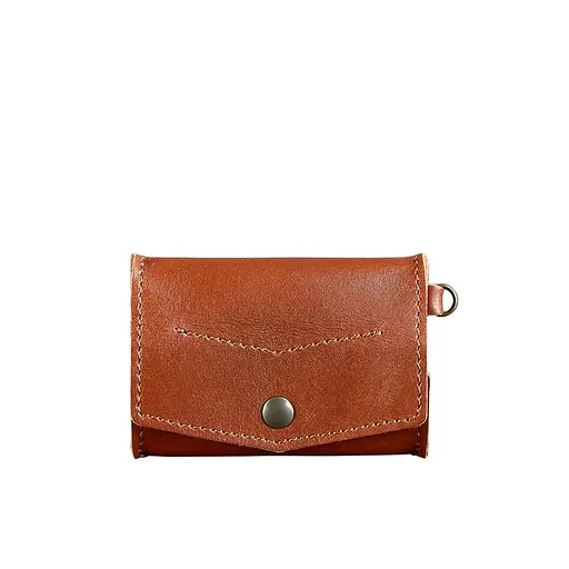 Кожаная монетница с клапаном 1.0 светло-коричневая. - фото 8