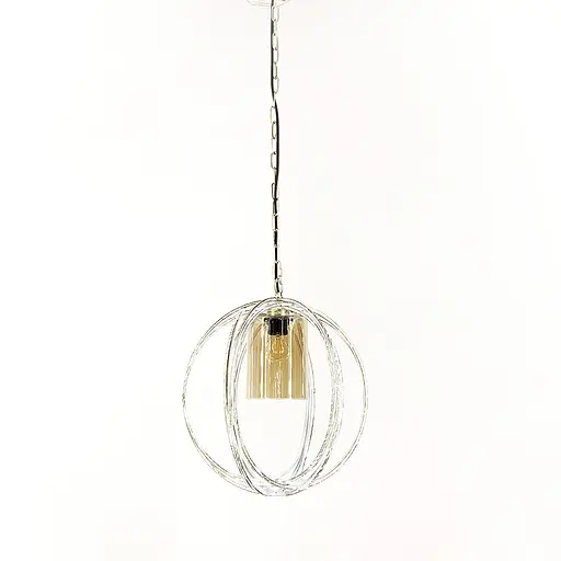 Підвіс Лофт у білому з позолотою корпусі форми плетеної сфери Line.F Колір плафона Графітовий - фото 8