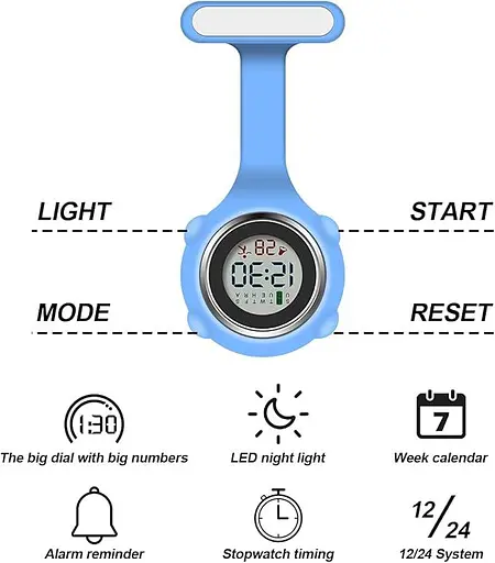 Годинник для медсестер Vicloon Брошка Силіконовий годинник для медсестер із затискачем Кишеньковий годинник для медсестер FOB - фото 2