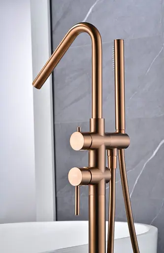 Підлоговий змішувач для ванни Imex Corcega PVD матове рожеве золото BBECO1/ORC Теплий захід - фото 2