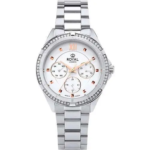 Жіночий водонепроникний наручний годинник Royal London 21437-02 кварцовий з фіанітами