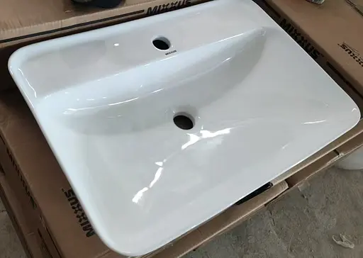 Умивальник накладний Mixxus Premium Bevel-0203 600x405x120 мм з отвором під змішувач MP6513, Білий - фото 6