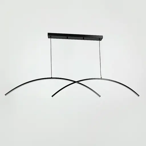 Видовжена чорна люстра-дуга ARC у корпусі 120 см | Арт. MJ154-1200 BK | Line F - фото 4