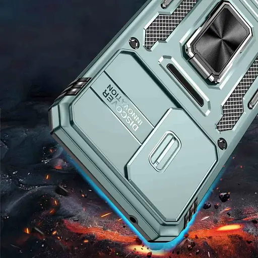 Чохол Epik ударостійкий Camshield Army Ring для Samsung Galaxy A35/A55 Зелений/Light Green - фото 6