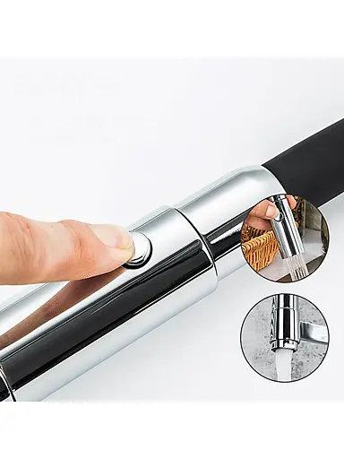 G4398-15 Змішувач для кухні однорич. силикон. гусак лат.корп. шпилька Ø35 чорний/хром Gappo 1/8 Чорний матовий - фото 5