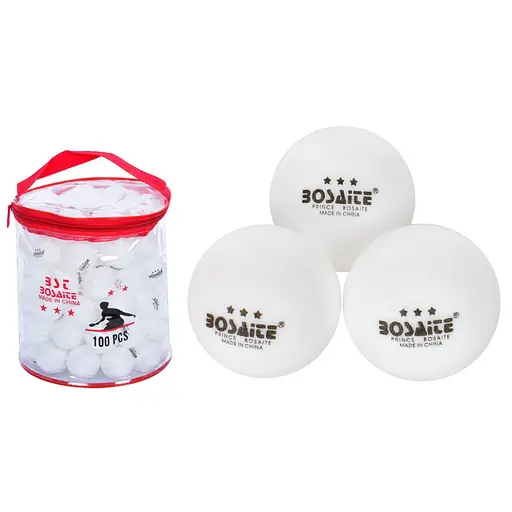 М'ячі для настільного тенісу Bambi MS 2201-1(White) 100 штук, 40 мм - фото 2