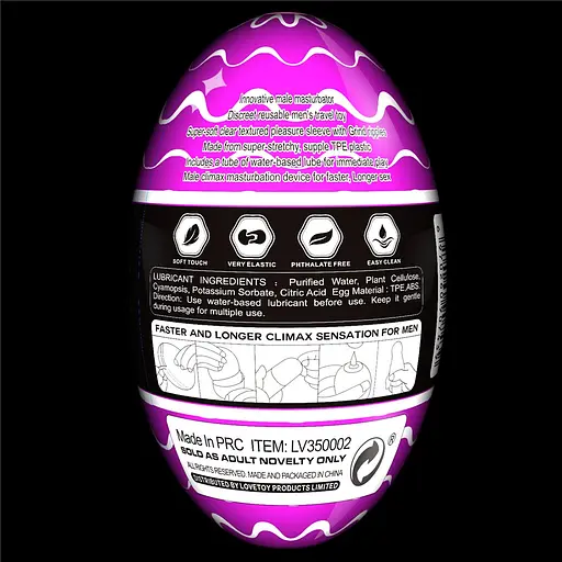 Мастурбатор яйцо Lovetoy Giant Egg Grind Ripples Edition прозрачный - фото 14
