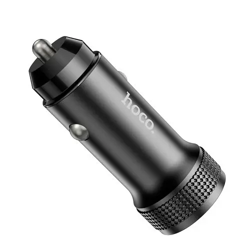 Автомобильное зарядное устройство HOCO Z49 Level dual port car charger черный - фото 1