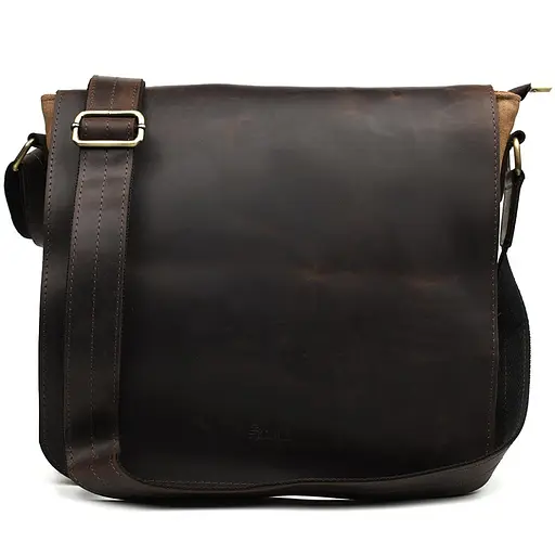 Кожаная мужская сумка через плечо TARWA 30х32х7.5 см sum0025787 - фото 5