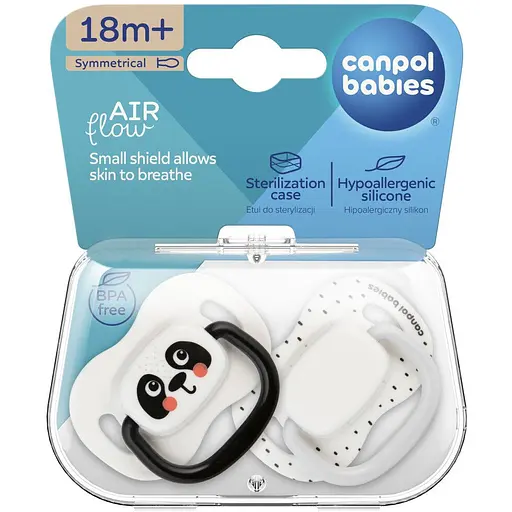 Пустышка Canpol babies BabiesBoo силиконовая симметричная 18+ мес. 2 шт. белая (34/929_whi)