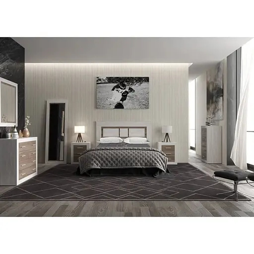 Кровать двуспальная (без основания под матрас) Гербор Сара LOZ160 160x200 см Сосна каньон + Дуб сонома трюфель (GRB-1194) - фото 3