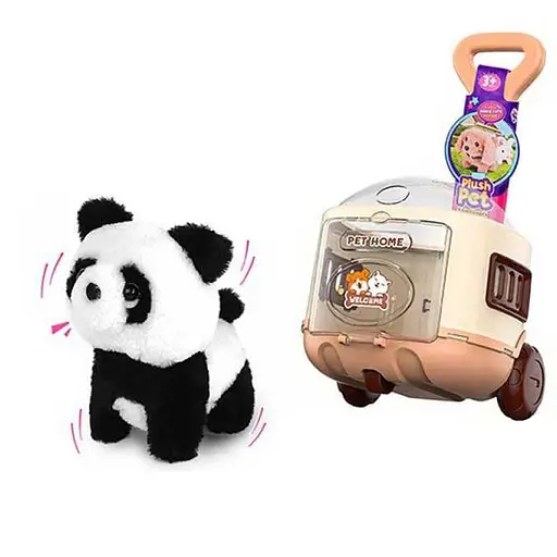 Любимец Пандочка, с музыкой и движениями, на батарейках, в чемодане