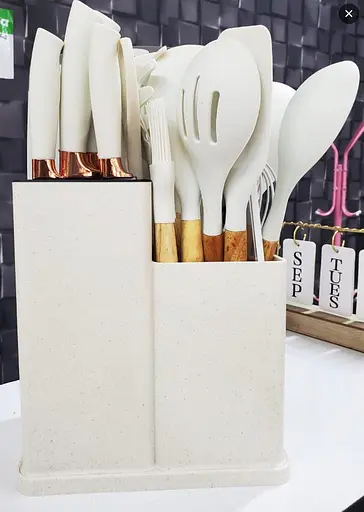 Набір кухонного приладдя A-plus Kitchenware Set з дощечкою Білий - фото 7