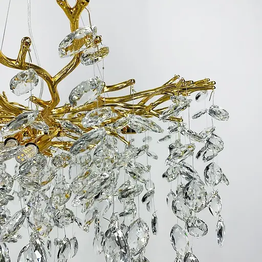 Изысканная золотая люстра DIAMINA с хрустальными камнями Ø 60 см | Ст. 33007-600 GD | Line F - фото 2