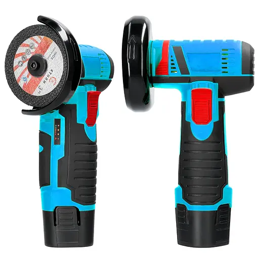 Болгарка акумуляторна міні 2 АКБ 2 диски кутова шліфувальна машина з кейсом 12 Вт Синий - фото 6