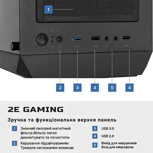 Комп’ютер персональний 2E Complex Gaming AMD R5-5500 16Gb F1TB NVD3060-8 B550 G338 600W FreeDos - фото 4