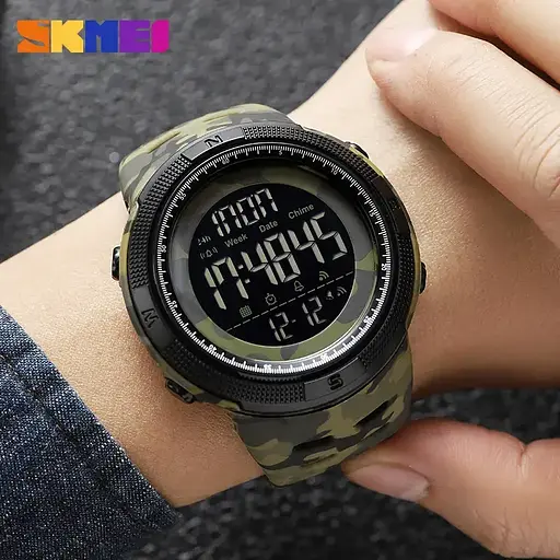 Спортивний наручний годинник Skmei 2070 (Сірий камуфляж з чорним циферблатом) - фото 6