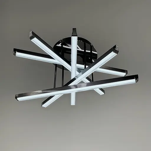 Футуристична Led люстра у корпусі чорний хром | Арт. 77018-5 Gray+BK | Line F - фото 2