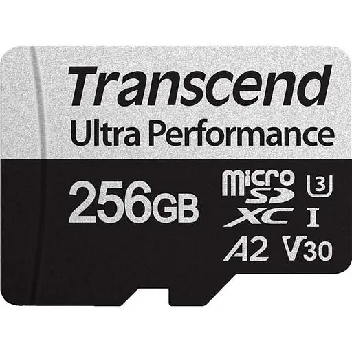 Карта памяти Transcend 256GB microSDXC C10 UHS-I U3 A2 R160/W125MB/s + SD (TS256GUSD340S) - фото 1