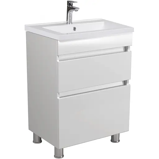 Тумба Мойдодир MoonShine 60 з умивальником Cosmo 60 підлогова Білий - фото 1