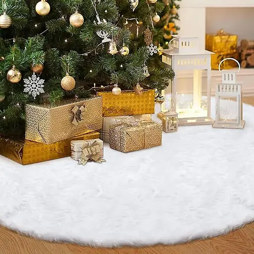 Килимок-спідниця під ялинку Hvoya хутряний d-90 см білий - фото 6