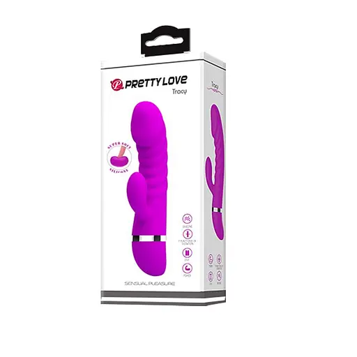 Вибратор-кролик Pretty Love Tracy 18.8 см фиолетовый - фото 9