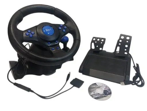 Гоночне кермо Vibration Steering Wheel PS2 PS3 pc USB мультимедійне 3 в 1