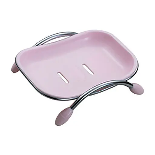 Мыльница настольная ZERIX Z201 (пластик розовый) (ZX0292) - фото 1