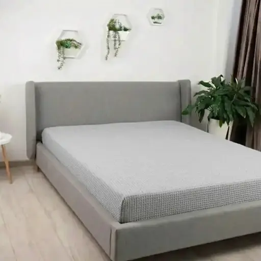 Простирадло Бамбук Світло-сіре м'яке завдовжки 2,00 × 2,30 м для двоспального різання - фото 1